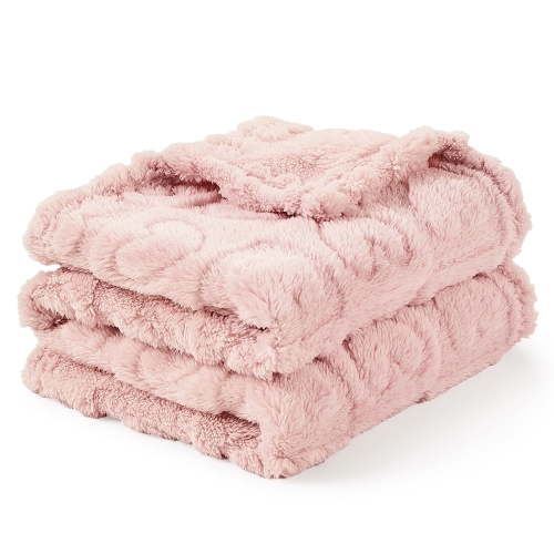 CREVENT Plush Soft Baby Blanket Receiving Blankets Heart Checkered for Girls Boys, for Infant Toddler Crib Stroller,30''×40'',Light Pink