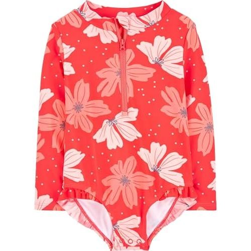 Simple Joys by Carter's Girls' Long Sleeve Zipper One Piece Swimsuit