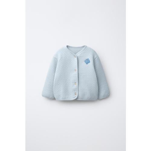 EMBROIDERED RUFFLY PADDED JACKET - Light blue | ZARA United States