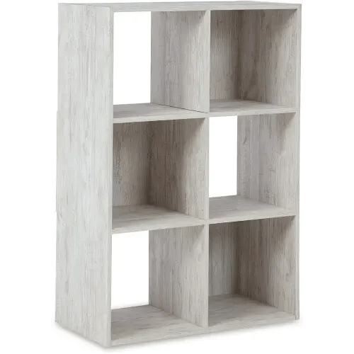 Signature Design by Ashley Paxberry Coastal 6 Cube Storage Organizer or Bookcase, Whitewash