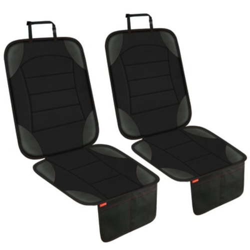 Sinvitron Car Seat Protector for Seat Cushion for Leather and Fabric Seats, 2 Mesh Pockets, Non-Slip Backing, Carseat Protectors for Vehicles, Pets (2 Pack)
