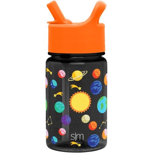 Simple Modern Kids Water Bottle Plastic BPA-Free Tritan Cup with Leak Proof Straw Lid | Reusable and Durable for Toddlers, Boys | Summit Collection | 12oz, Solar System