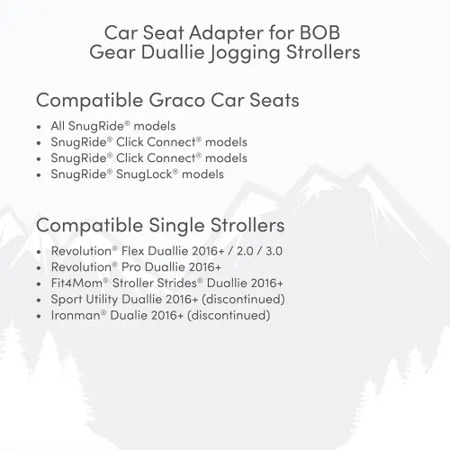 BOB Gear Duallie Jogging Stroller Infant Car Seats Adapter for Graco Branded Car Seats, 31.5x15.5x4.6 Inch (Pack of 1)