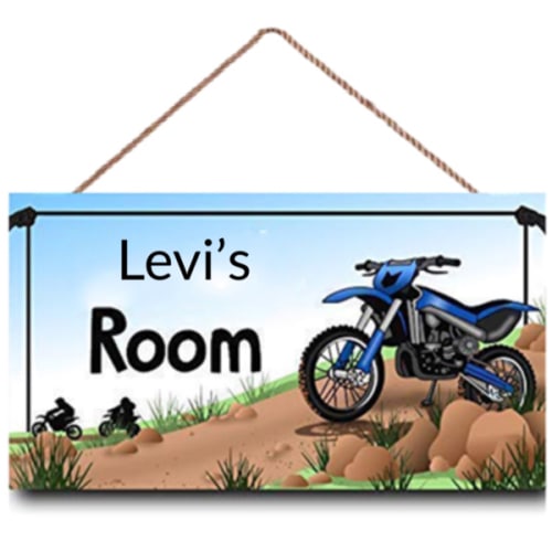 Dirt Bike Personalized Name Kids Door Sign Wood Plaque Sign Wall Decor Gift baby nursery decor toddler room decor