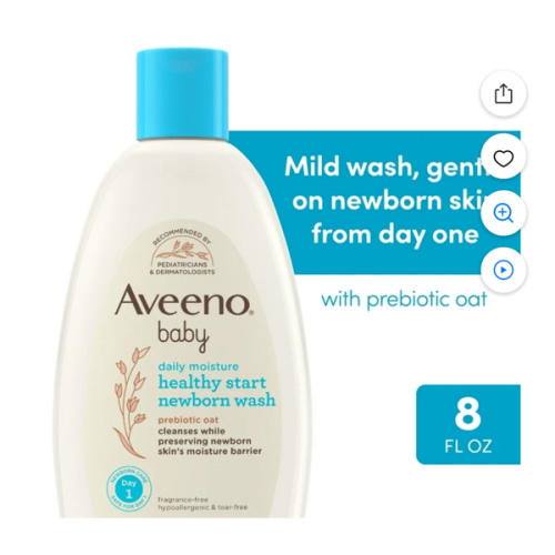 Aveeno Baby Inicio Saludable Nutritivo Gel de Baño para Recién Nacidos, 8 fl. oz