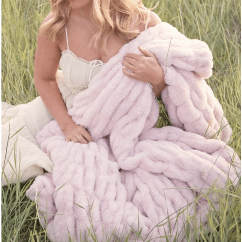 Hugs Bashful Pink Blanket | Minky Couture