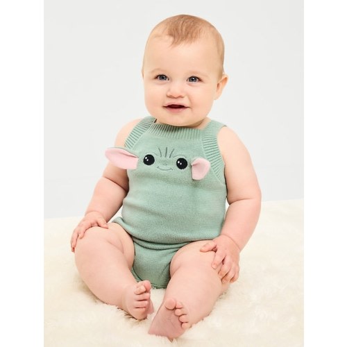 Star Wars™ Grogu Sleeveless Sweater-Knit Cotton One-Piece Romper