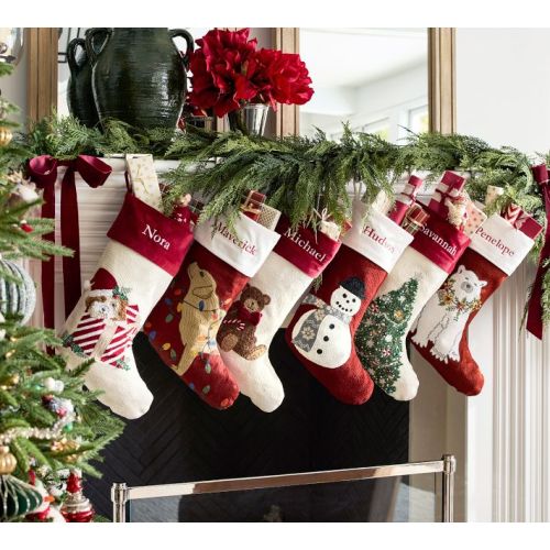 Holiday Icons Crewel Stockings