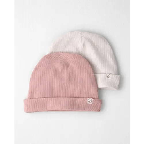 Baby Girl 2-Pack Organic Cotton Rib Caps - Little Planet | Carter's