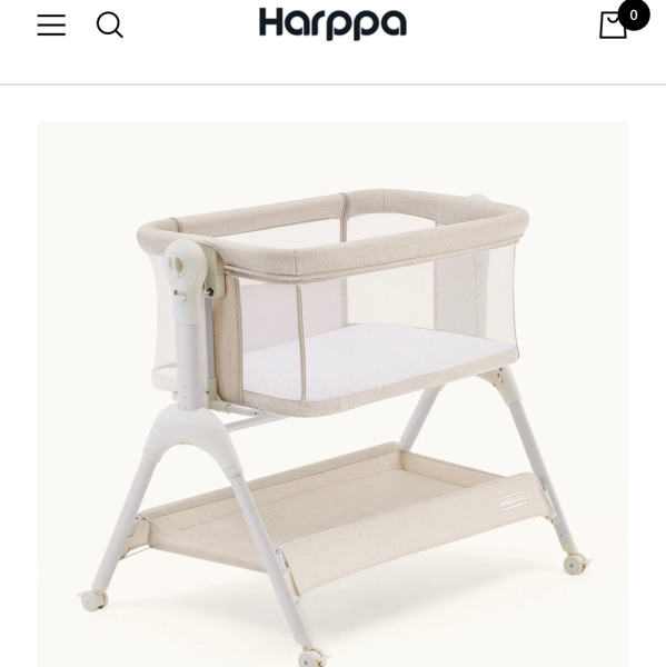 HARPPA Cuddly Sway | 3-in-1 Rocking Baby Bassinet & Bedside Sleeper with Anti-Reflux Mattress for Newborns | Attaches to Bed, Adjustable Height, Tool-Free Setup, Portable Wheels, CPSC Certified, Gentle Rocking Motion | Ideal for Infants, Safe Co-Sleeping