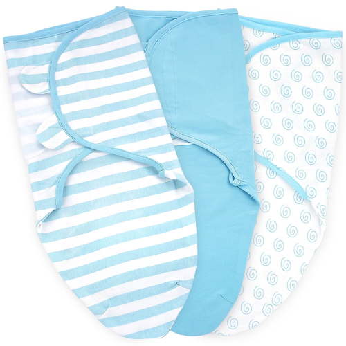 Newborn Swaddle Blankets, 0-3 Month, 100% Cotton, Pack of 3, Adjustable, Soft, Unisex Design