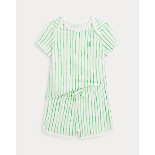 Striped Cotton Jersey Tee & Short Set