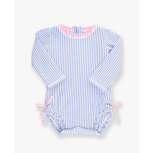 Seersucker Long Sleeve One Piece Rash Guard