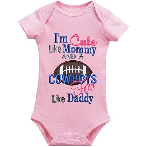 I'm Cute Like Mommy and A Cowboys Fan Like Daddy Unisex Baby Romper Jumpsuit