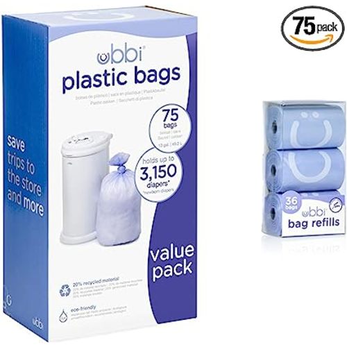 Ubbi Diaper Pail Bags and Refills Value Pack