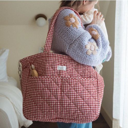 Organic cotton diaper bag - Gingham collection