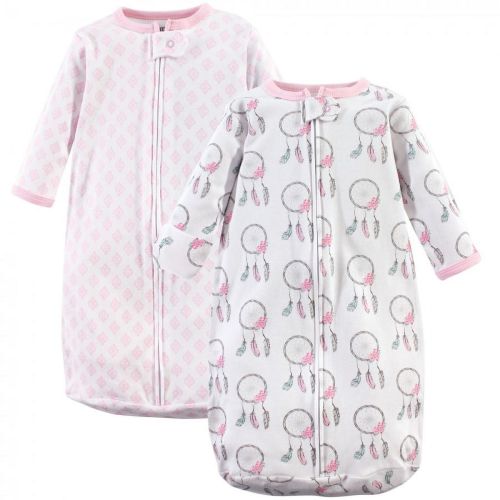 Hudson Baby Infant Girl Cotton Long-Sleeve Wearable Sleeping Bag, Sack, Blanket, Dream Catcher, 0-3 Months