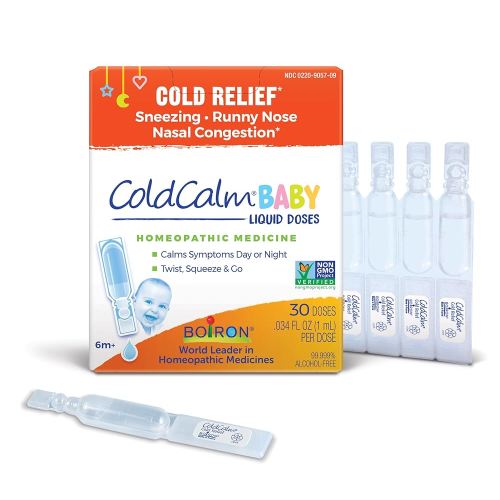 Boiron ColdCalm Baby Single-Use Drops for Relief from Cold Symptoms of Sneezing, Runny Nose, and Nasal Congestion - Sterile and Non-Drowsy Liquid Doses - 30 Count