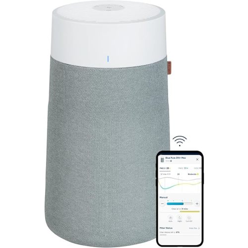 BLUEAIR Air Purifiers for Large Home Room, HEPASilent Air Purifiers for Bedroom, Pets Allergies Virus Air Cleaner for Dust Mold, Blue Pure 311i+ Max
