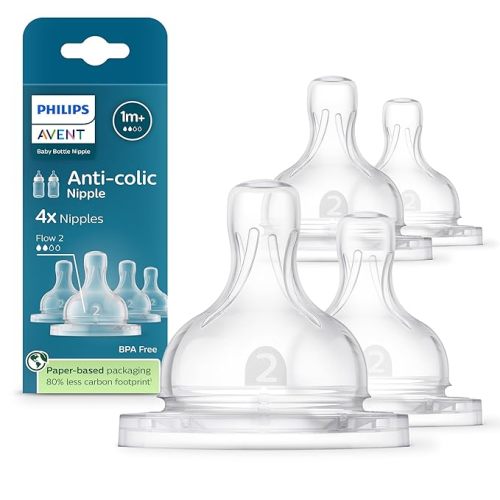 Philips Avent Anti-Colic Nipples - Flow 2, 4-Pack, SCY762/44