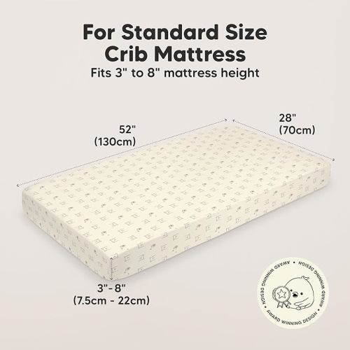 KeaBabies 2-Pack Crib Sheets 52x28 Jersey Cotton Bumble Bear