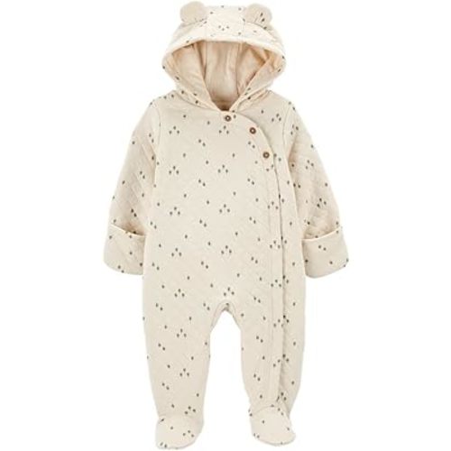 Carter's Baby Girls' Newborn-9M Hooded Quilted Pram Sleep & Play