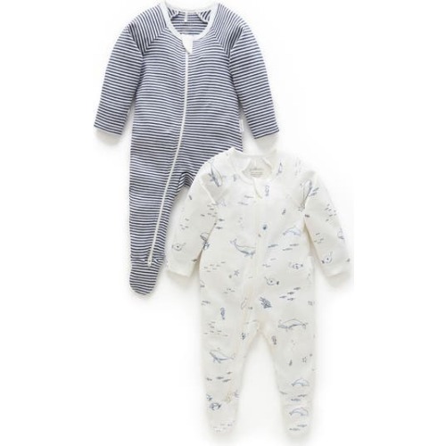 2 Pack Zip Footie, 6-12M