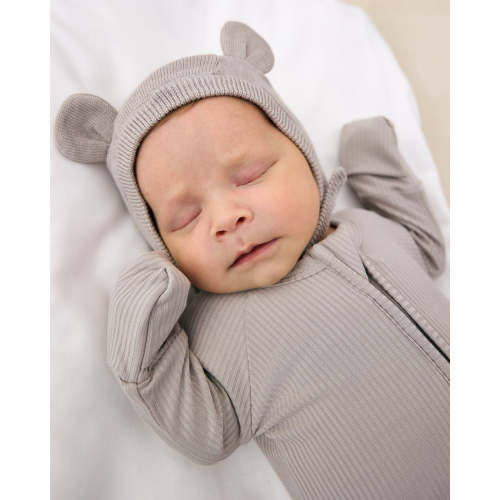 Dove Gray Bear Bonnet – Little Sleepies