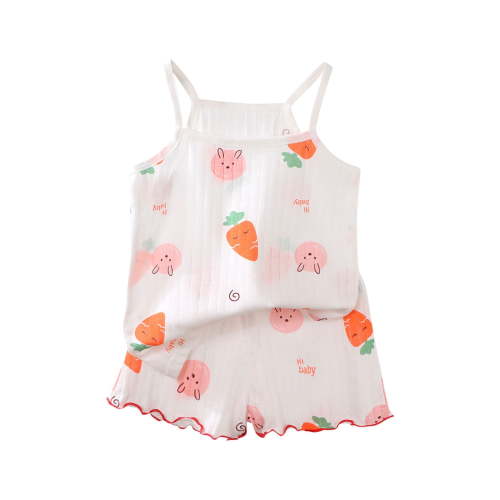 THDHVS Girls' Clothing Sets, Newborn Outfit, Baby Girls' Toddler Sleeveless Tank Top and Shorts Set Multicolor 1-2Years
