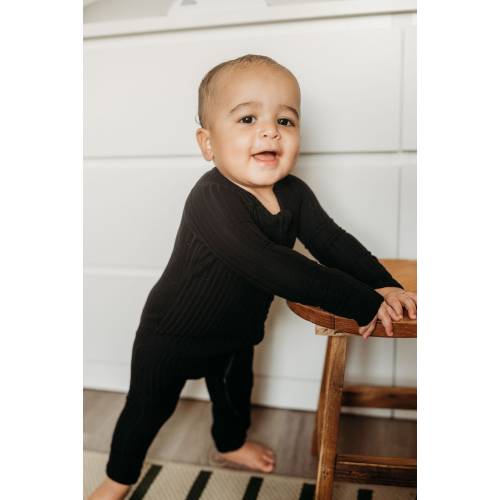Black Bamboo Baby Pajamas, Bamboo Zippered Sleeper, Black Nursery, Black Zippy, Bamboo Baby Rompers, Black pajama