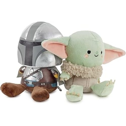 Hallmark Better Together Star Wars The Mandalorian Magnetic Plush Toy (Mando and Grogu) 5" Stuffed Toys, Gifts for Kids and Fans