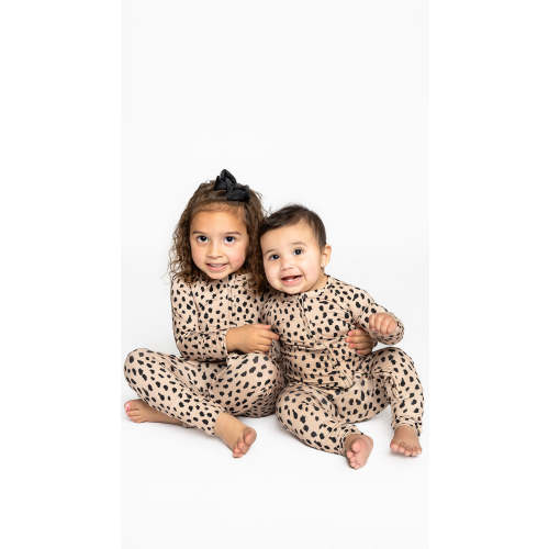 Infant Romper in Brown Cheetah