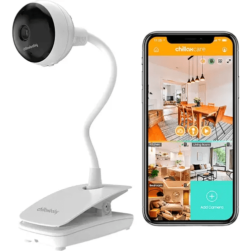 CHILLAX ChillaxCare Giraffe Cam Smart Baby Monitor - WiFi Baby Monitor with Camera and Audio, 1080P, Privacy Switch, Remote Access, Gooseneck, Night Vision, 2-Way Audio