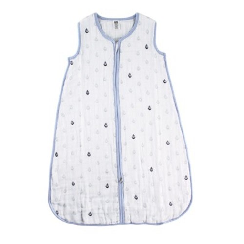 Hudson Baby Infant Boy Muslin Cotton Sleeveless Wearable Sleeping Bag, Sack, Blanket, Anchor, Size: 6-12 months