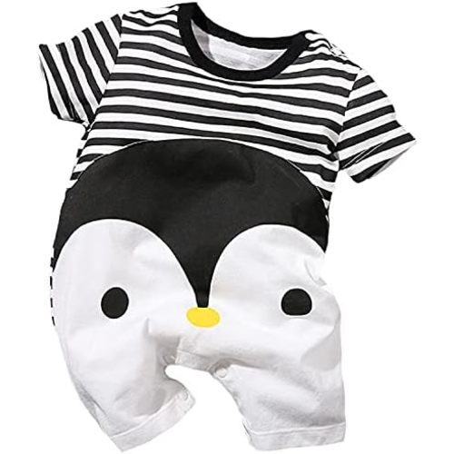 EISHOW Newborn Casual Romper Jumpsuit Cute Unisex Baby Boys Girls Stripe Cartoon Clothes