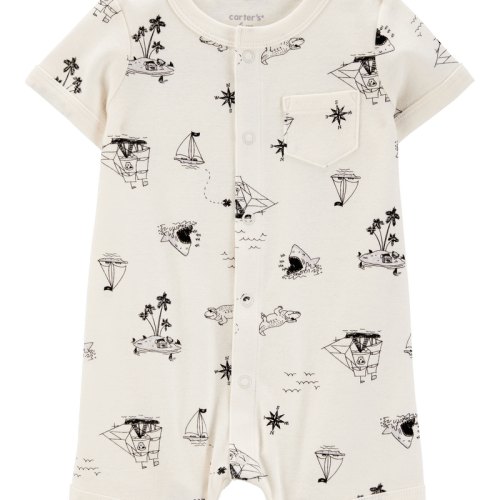 Ivory Baby Pirate Snap-Up Cotton Romper | Carter’s Oshkosh Canada