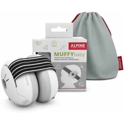 Alpine Muffy Baby Ear Protection for Babies and Toddlers up to 36 Months - CE & ANSI Certified - Noise Reduction Earmuffs - Comfortable Baby Headphones Against Hearing Damage & Improves Sleep - Black