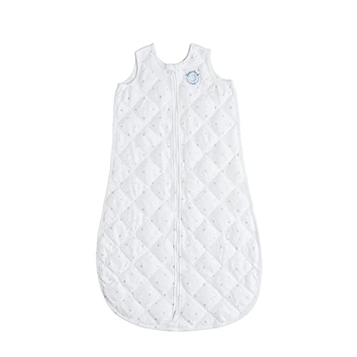 DREAMLAND BABY Sleep Sack | Baby: 0-6 Months | Gently Weighted | 100% Natural Cotton | 2-Way Zipper | Machine Washable | Newborn/Infant Swaddle Transition