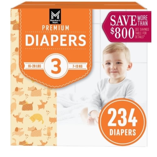 Member's Mark Premium Baby Diapers, Sizes: Newborn - 7 - Sam's Club