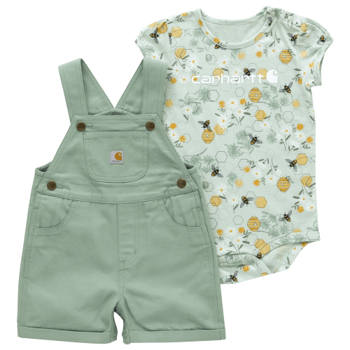 Carhartt Short-Sleeve Bee Bodysuit and Canvas Shortalls Set for Babies