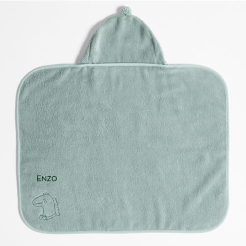 Personalized Nachi Organic Blue Hooded Baby Towel