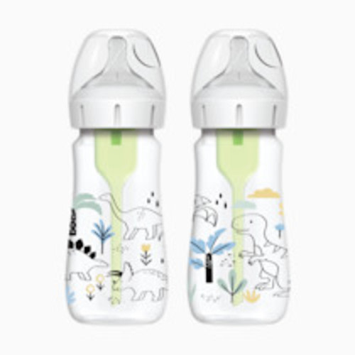 Dr. Brown's Anti-colic Options+ Wide-Neck Baby Bottle, 5oz (2 Pack) - Dino Designs, 9 Oz