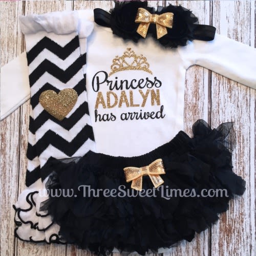 Baby Girl Coming Home Outfit | Personalized Baby Shower Gift | Princess Has Arrived Newborn Baby Girl Clothes Baby Girl Take Home Outfit