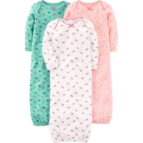 Simple Joys by Carter's Baby Girls' 3-Pack Cotton Sleeper Gown
