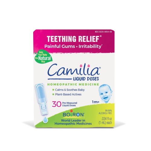 Boiron Camilia Teething Drops for Daytime and Nighttime Relief of Painful or Swollen Gums and Irritability in Babies - 30ct