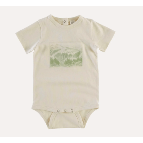 short sleeve crew neck bodysuit | oatmeal | organic cotton jersey