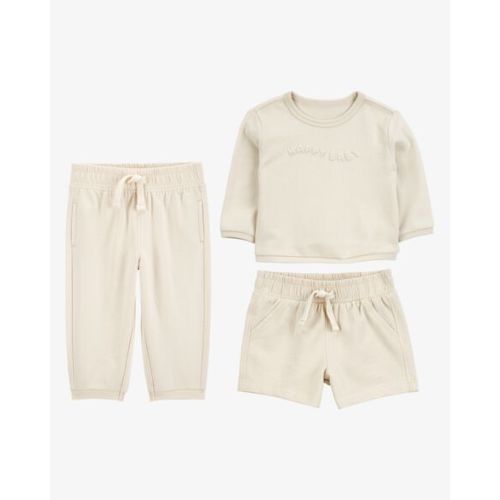 Baby 3-Piece French Terry Mix-and-Match Outfit Set - Cream | Carter's