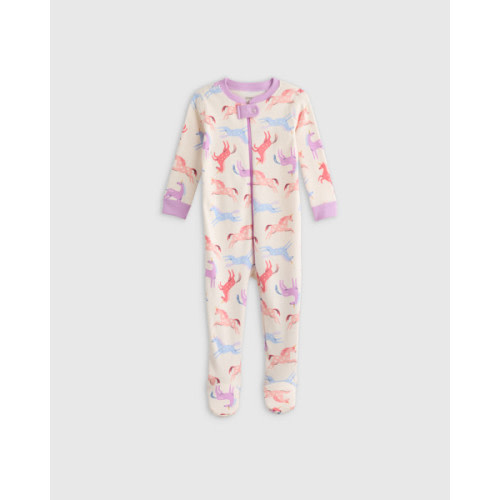 100% Organic Cotton Footie Pajama in Pop Floral