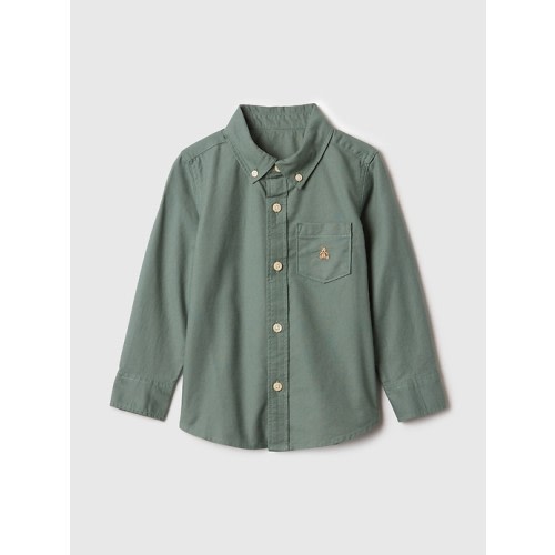 babyGap Oxford Shirt in district green, size: 6-12 M