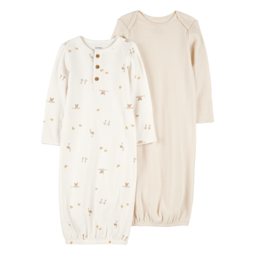 Baby 2-Pack Sleeper Gowns - Ivory/Tan - Carter's | Carter's